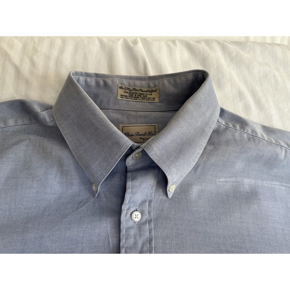 Chas Reed ENRO Shirt Mens 17x34 Gray  Button Up Dress Work